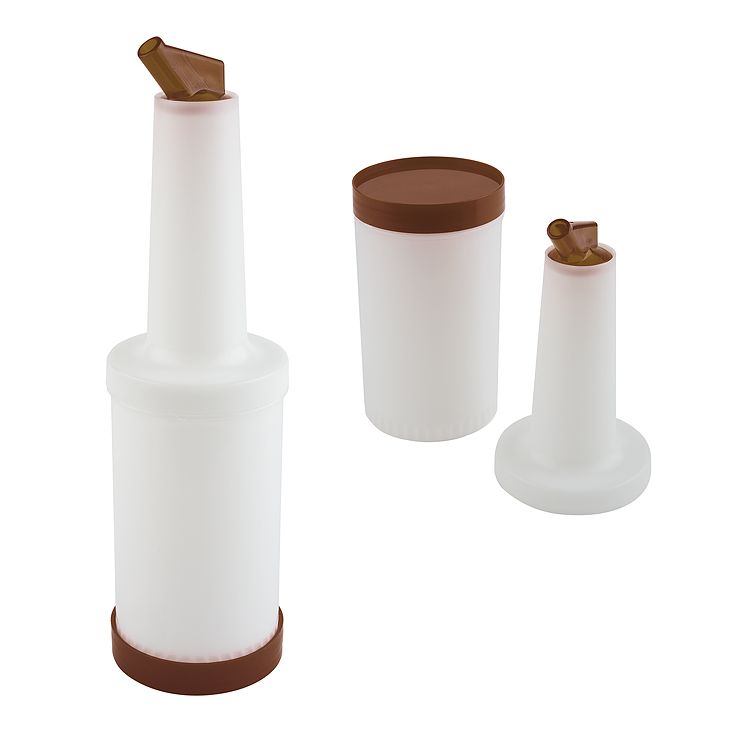 BOTELLA PLASTICO MEZCLADOR 1L MARRON