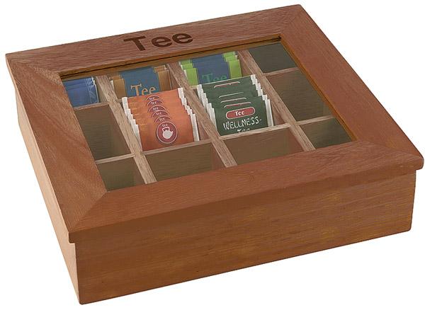 CAJA TE BUFFET 31X28CM MADERA OSCURA