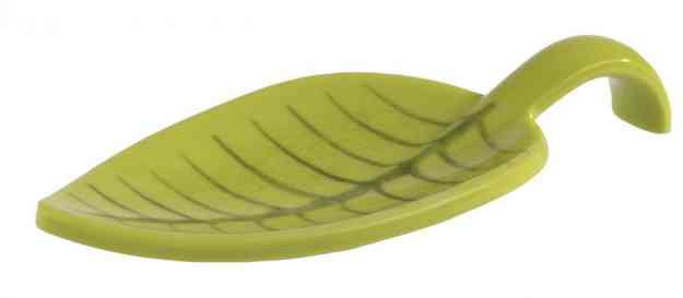 CUCHARA LEAF HOJA 10X4CM VERDE MELAMINA