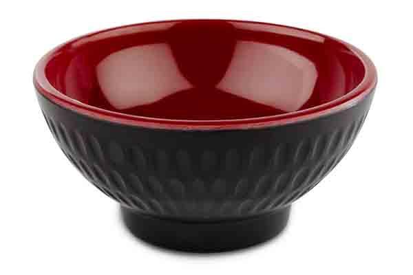BOL ASIA Ø20X8CM NEGRO/ROJO MELAMINA